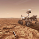 Artist’s conception of Mars 2020 rover after dropping soil samples containing Martian soil samples on the surface.